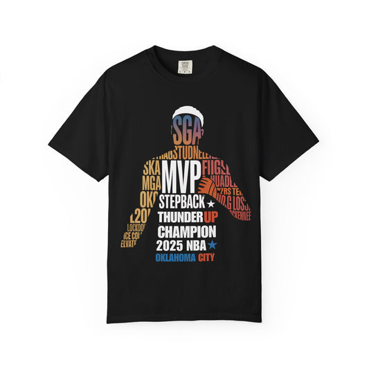 SGA - Shai Gilgeous-Alexander, NBA MVP, 2025 Unisex Garment-Dyed T-Shirt, Casual Sports Tees, Game Day Outfit, Fan Apparel